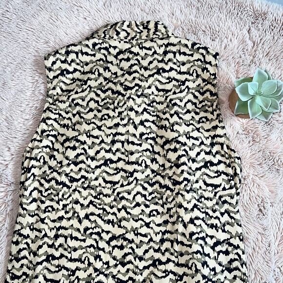 Gerard Darel Sleeveless Partial-Button Front Abstract Print Dress Size: US 10 - Picture 14 of 16